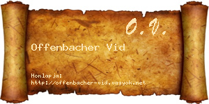 Offenbacher Vid névjegykártya